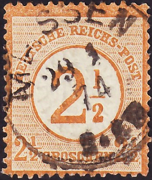 Германия , рейх . 1874 год . Numbers in a circle . Каталог 65,0 фунтов . (2)  